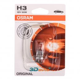 Лампа H3 OSRAM 64151-01B  (55W) РК22s 12V, ORIGINAL LINE (блистер)
